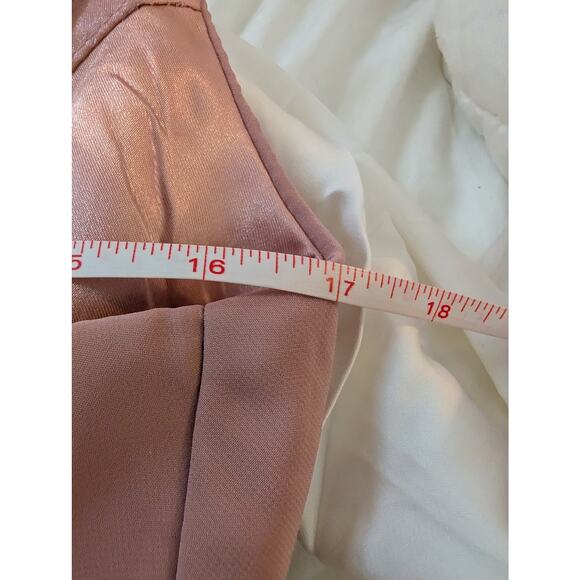 VIP Bridal Bridesmaid Blush Pink Long Formal Gown Spaghetti Strap A-Line 10 - Picture 11 of 11